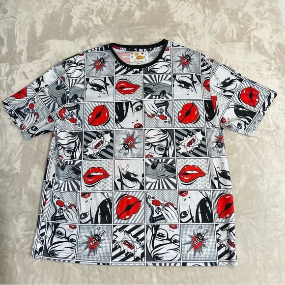 Oh Snap Drill Clothing Shirt Adult 3X All Over Print Pop Comic Art Retro NWT - Picture 1 of 8